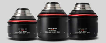 Three Canon K35 lenses side by side